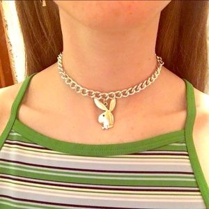 Designer Stainless Steel Playboy Bunny Necklace